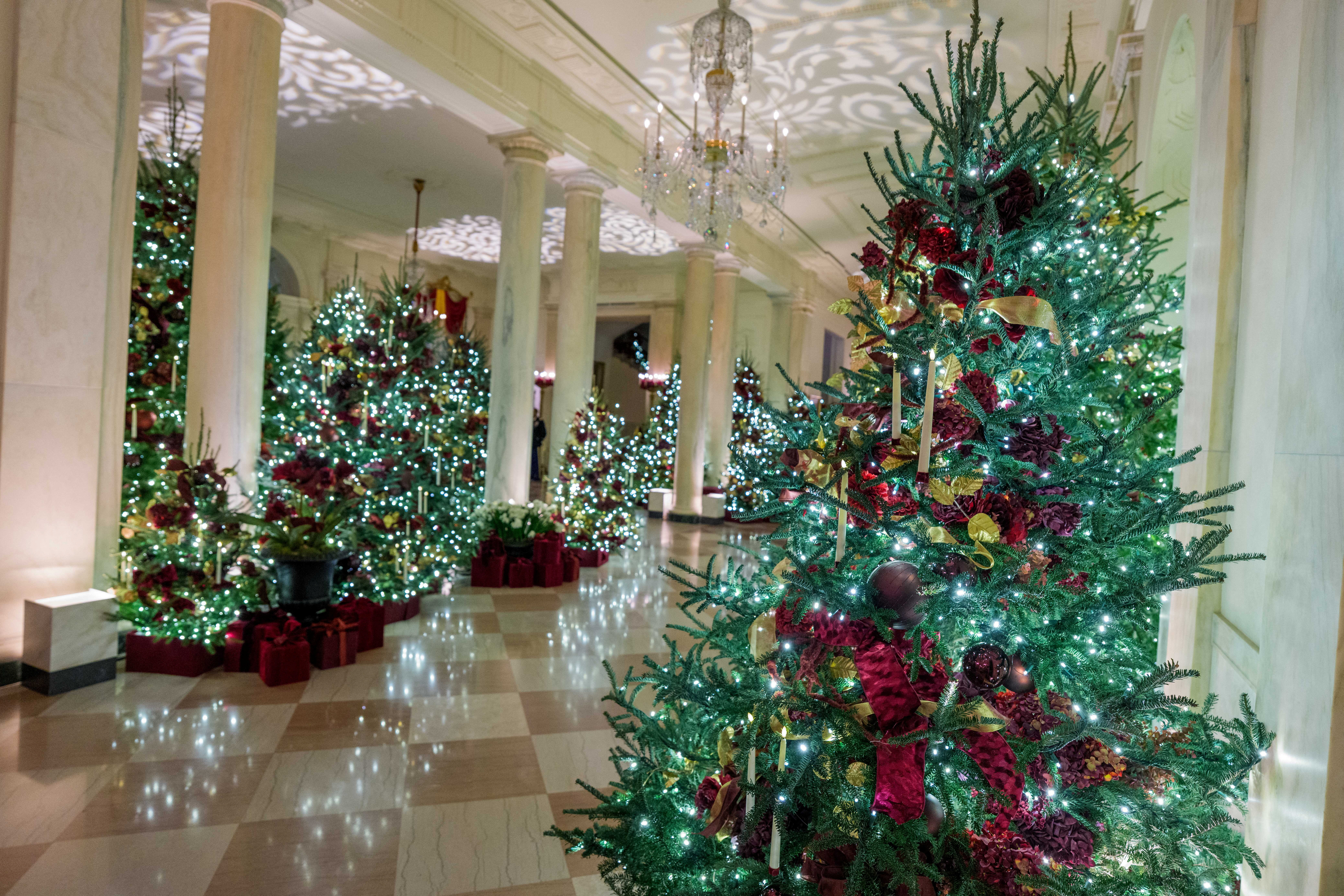 «Αποκαλυπτήρια» του γιορτινού Λευκού Οίκου από τη Μελάνια: 51 δέντρα και ένα lego πορτρέτο του προέδρου Τραμπ-6