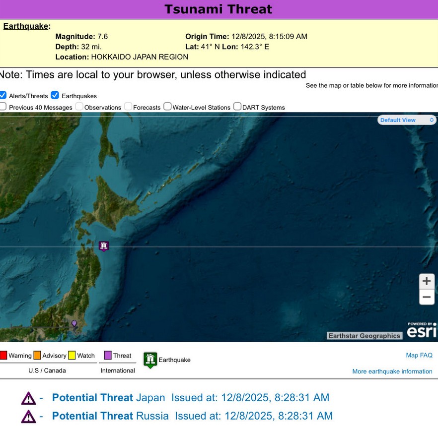 Σεισμός 7,6 Ρίχτερ ανοιχτά της Ιαπωνίας – Προειδοποίηση για τσουνάμι έως 3 μέτρα-1