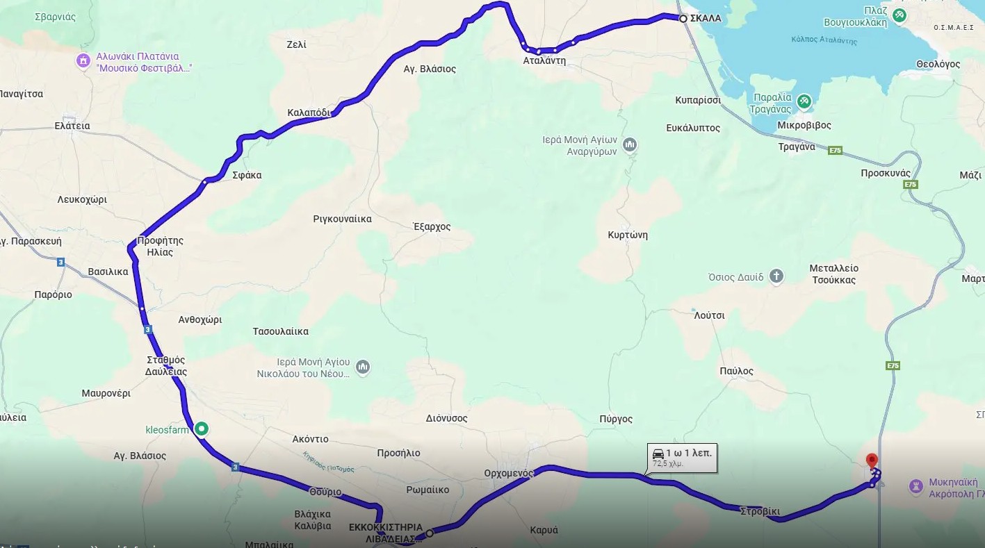 Οι διευκρινίσεις της ΕΛ.ΑΣ. για τις εκτροπές στη Φθιώτιδα λόγω των μπλόκων (χάρτες – βίντεο)-3