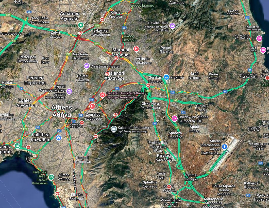 Στο «κόκκινο» ξανά ο Κηφισός: Μποτιλιάρισμα σε Κηφισίας και κεντρικούς δρόμους-1