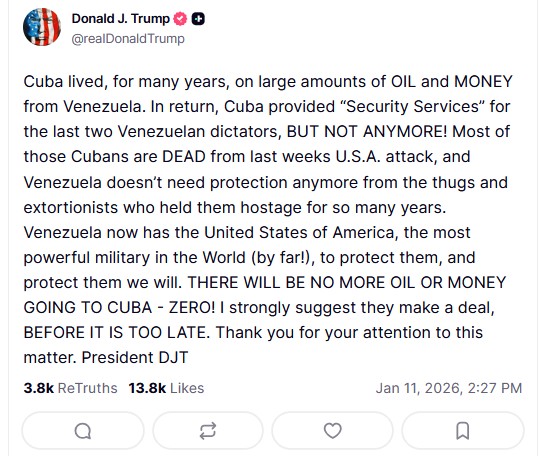 «Σύντομα»: Ο Τραμπ προαναγγέλλει εξελίξεις στην Κούβα με σειρά αναρτήσεων-5