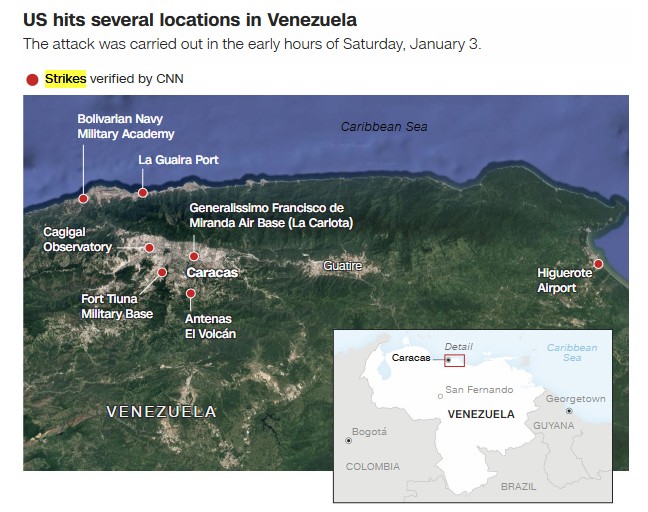 Πού «χτύπησαν» οι ΗΠΑ στη Βενεζουέλα (Χάρτες)-2
