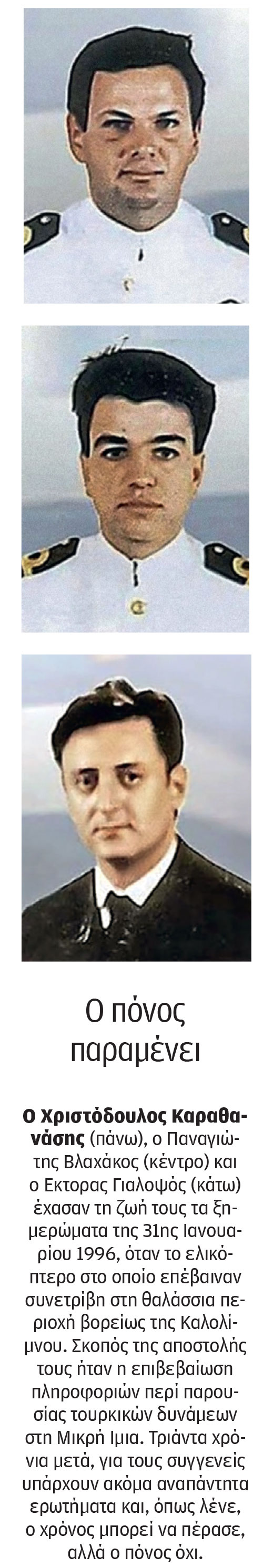 Τριάντα χρόνια μετά τα Ιμια: «Ηταν ήρωες πριν τον χαμό τους»-2