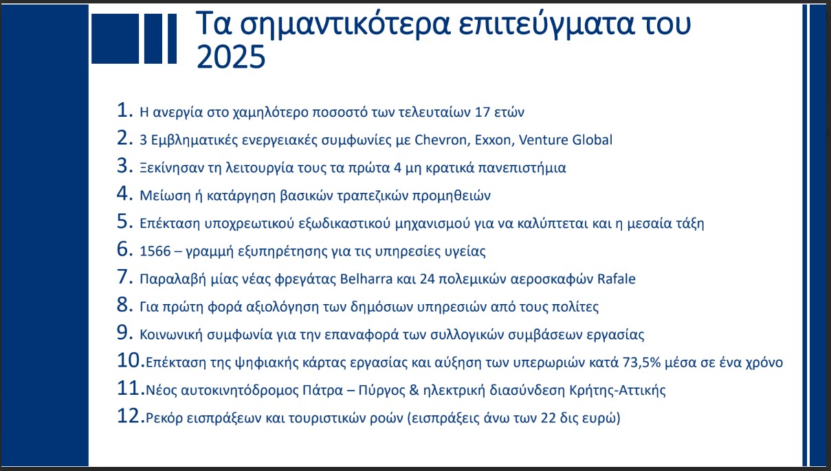 Ο κυβερνητικός απολογισμός του 2025 και οι 10 βασικοί στόχοι του 2026-8