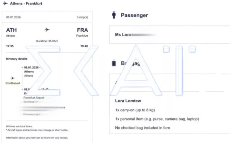 Εξαφάνιση 16χρονης: Το e-mail των αερογραμμών στην ΕΛ.ΑΣ. για το ταξίδι στη Γερμανία-2