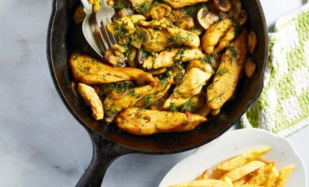 τηγανιά-κοτόπουλου-με-μανιτάρια-564055663