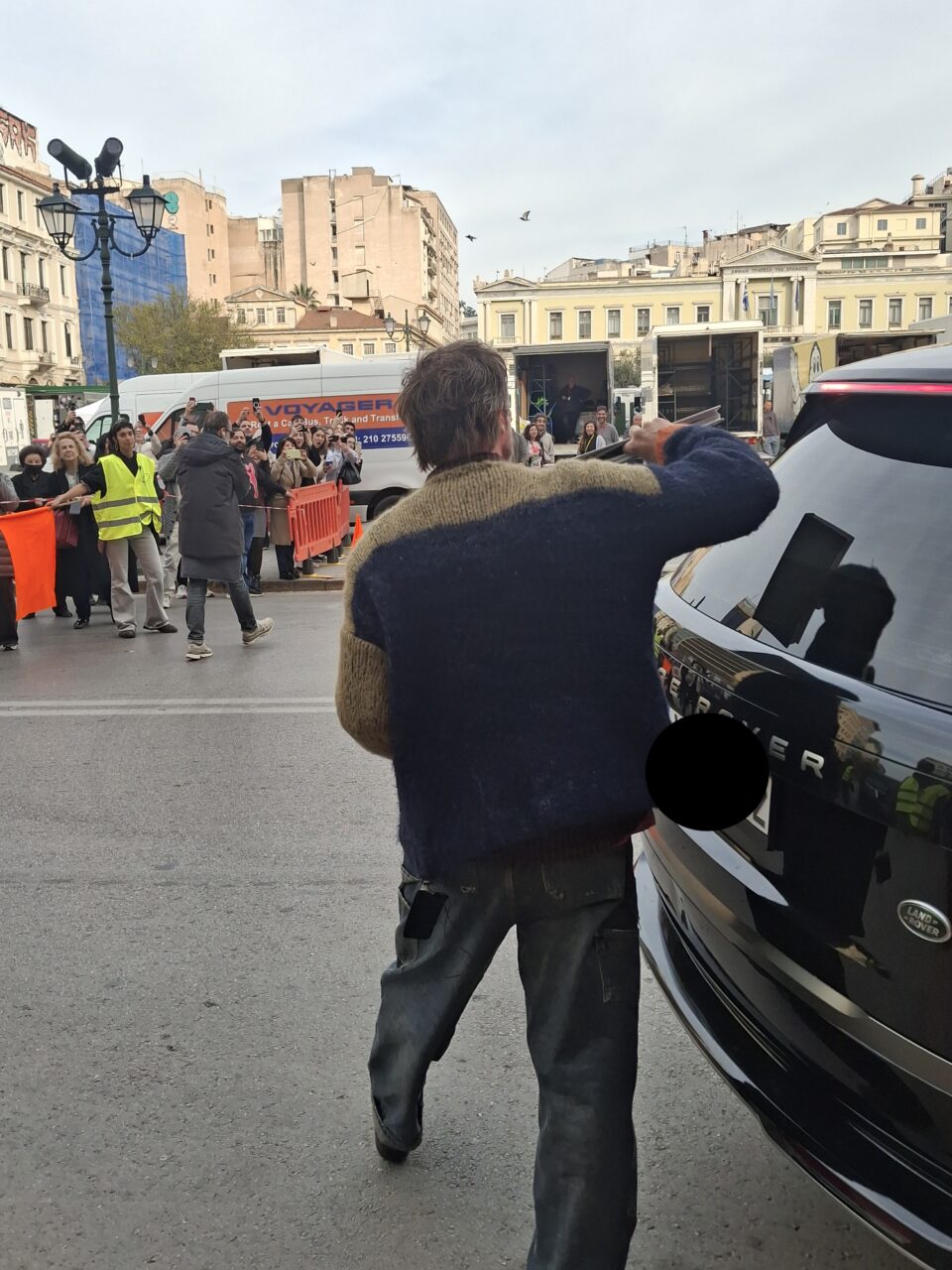 Ο Μπραντ Πιτ στην πλατεία Κοτζιά για γυρίσματα-1