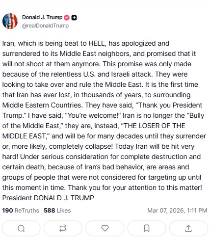 Τραμπ: «Σήμερα το Ιράν θα χτυπηθεί σκληρά»-1