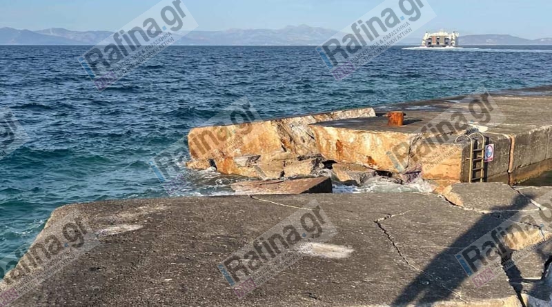 Εσπασε λιμενοβραχίονας στη Ραφήνα μετά την πρόσκρουση πλοίου – Εικόνες-2